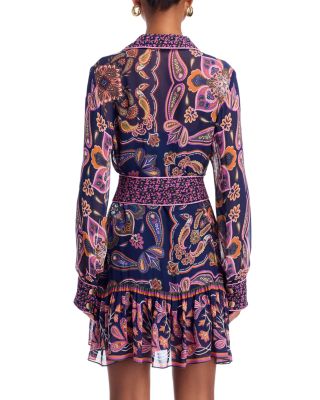 Boho Scarves Navy Blue Mini Dress