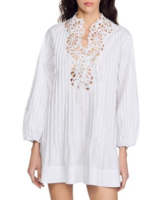 Sandro Lace Trim Mini Dress | Bloomingdale's Women