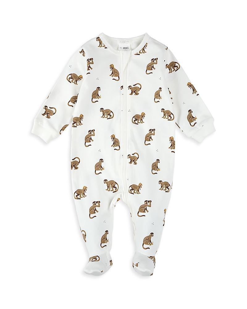 Firsts By Petit Lem Boys' Monkey Print Sleeper Footie - Baby
