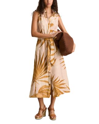 REISS - Morgan Palm Print Sleeveless Dress