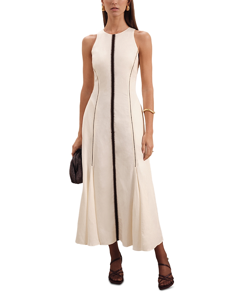Reiss Inaya Contrast Stitch Sleeveless Maxi Dress