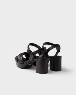  Women's Quilted Nappa Leather Platform Sandals