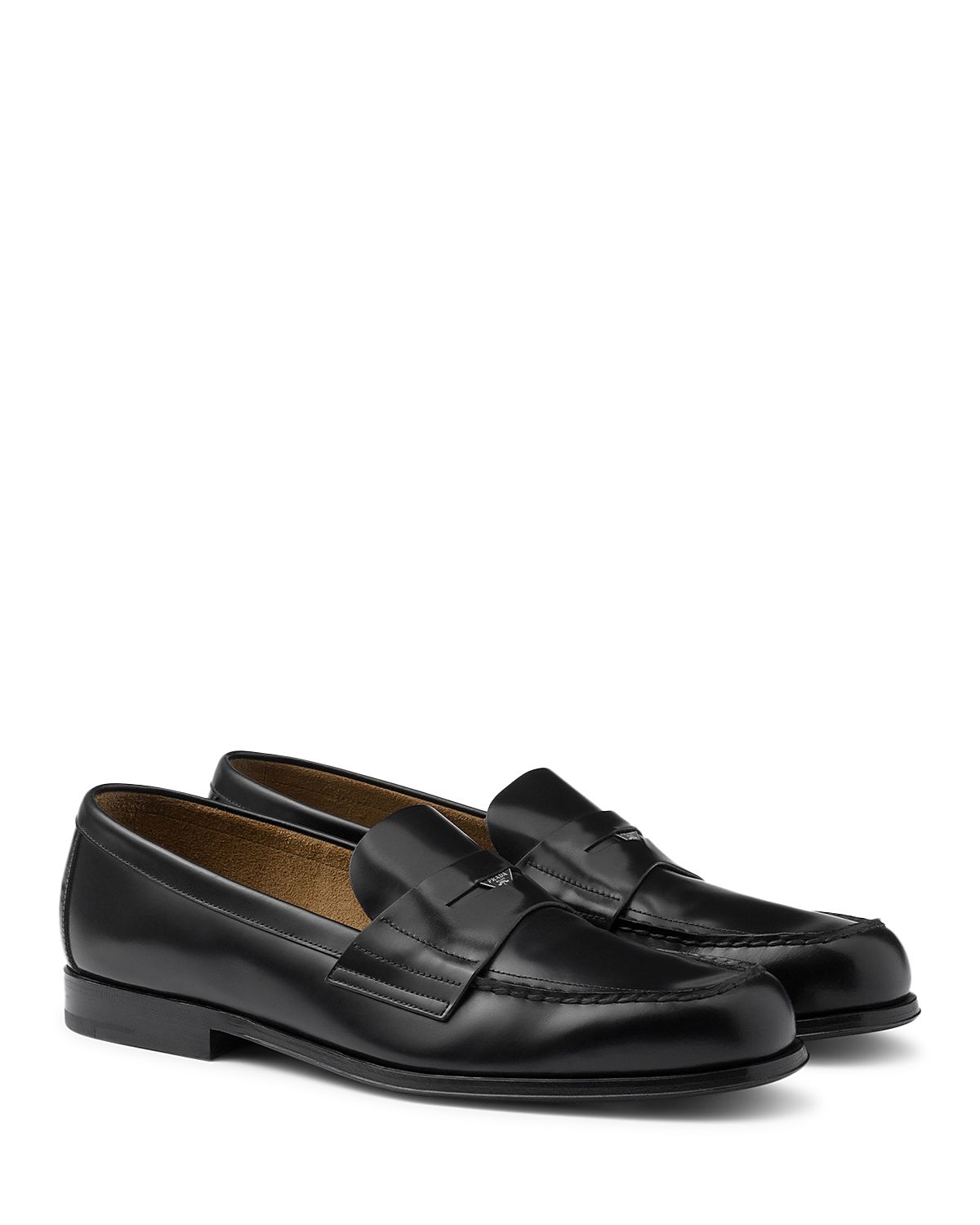 Prada Men's Brushed Leather Loafers