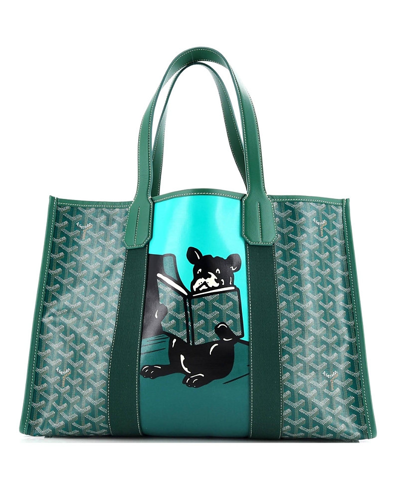 Pre-owned Pre-owned Goyard Goyard Mm Villette Tote Printed Coated Canvas In Green