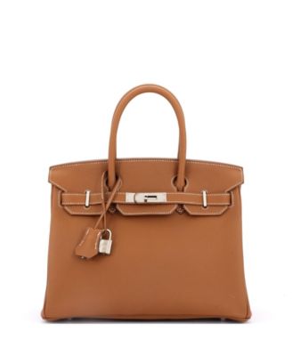 Pre-Owned HERMÈS - Pre-Owned Hermes Birkin 30 Handbag Brown Maurice with Palladium Hardware