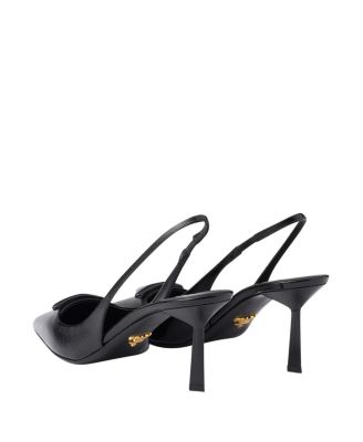 Women's Saffiano Patent Leather Slingback Pumps