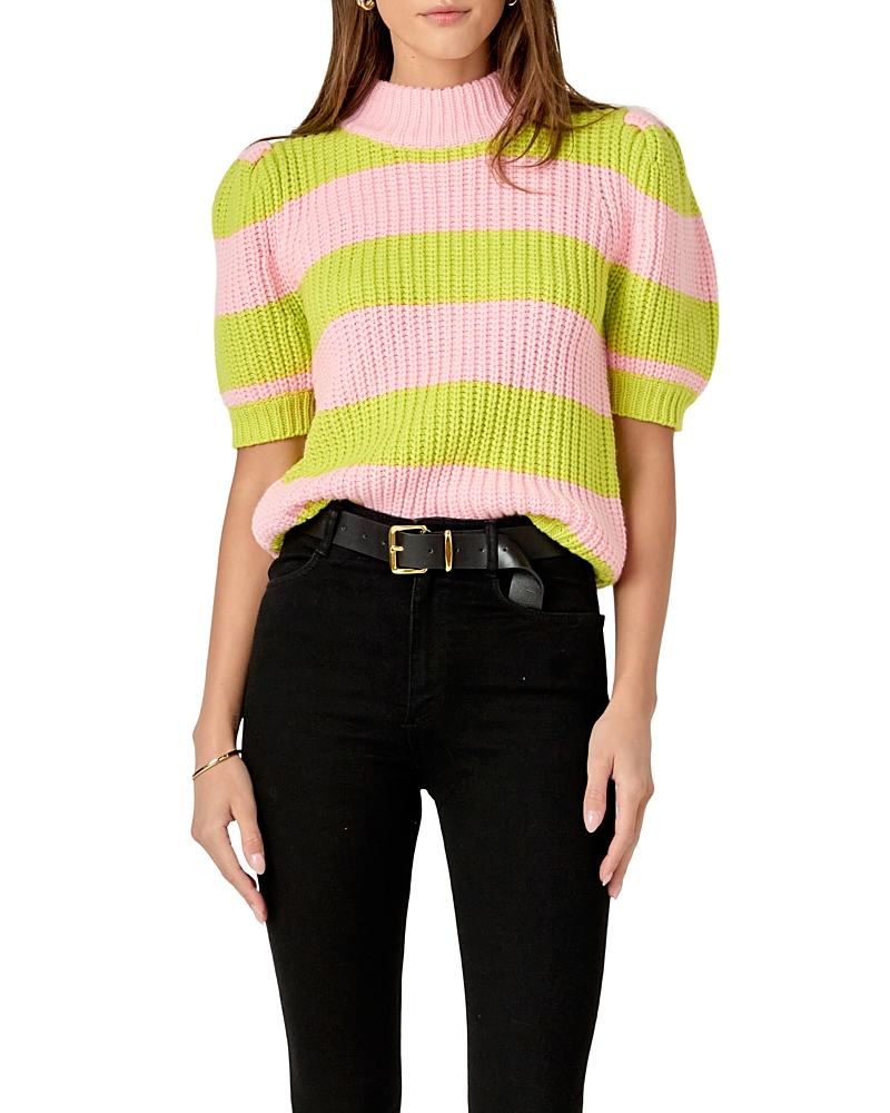 English Factory Women's Stripe Mockneck Sweater