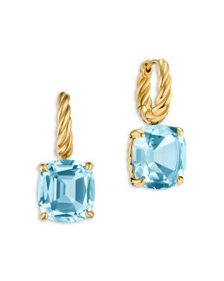 Marbella Drop Earrings in 18K Yellow Gold with Gemstone, 25mm