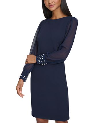 blue cocktail dress with sleeves Zapaka Women Short Royal V-Neck Pleated Bodycon Midi Party Dress, Royal Blue / US26W The fabric is comfortable for skin Navy Blue Cocktail Dresses -