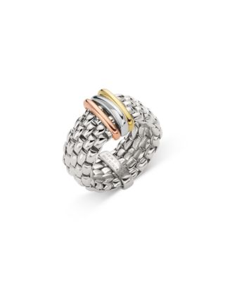 18K Yellow, Rose, &amp; White Gold Panorama Multirow Flex&#39;it Ring