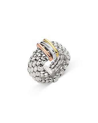 18K Yellow, Rose, & White Gold Panorama Multirow Flex'it Ring