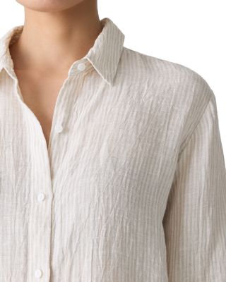 Puckered Linen Striped Shirt