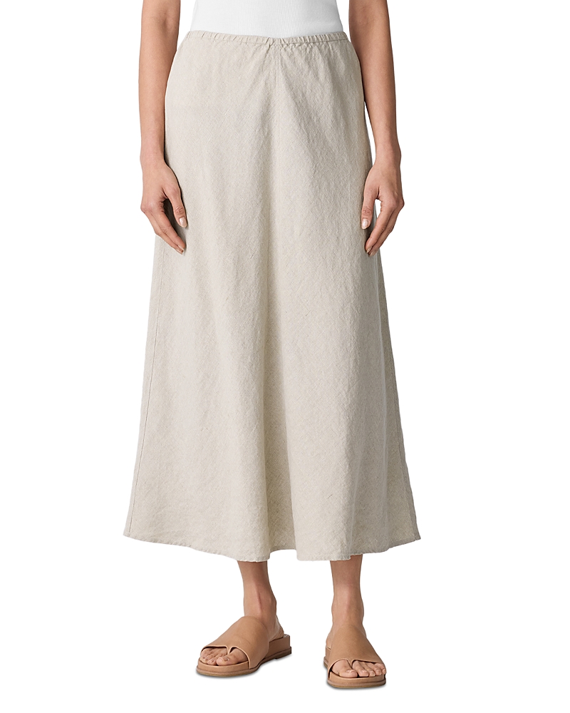 Eileen Fisher Linen A Line Bias Cut Skirt
