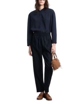 Elasticated Waist Linen Trousers