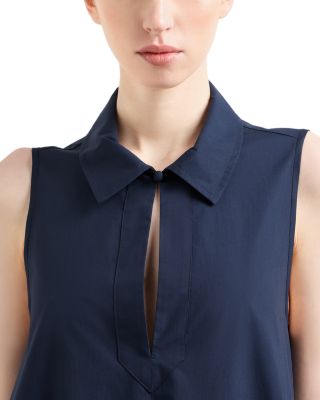 Poplin Sleeveless Midi Dress