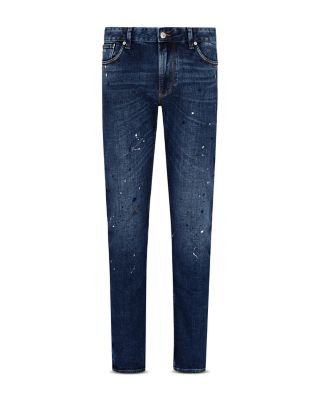 Slim Fit Paint Splattered Jeans in Multi