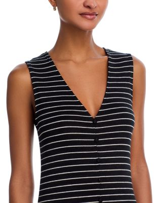 The Knit Stripe Button Tank Dress