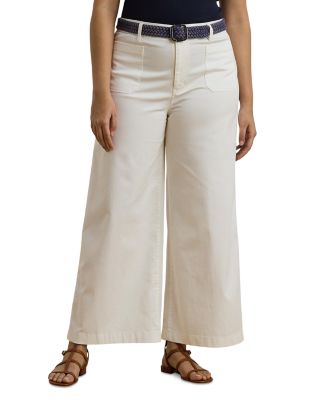 Stretch Chino Wide Leg Cropped Pants