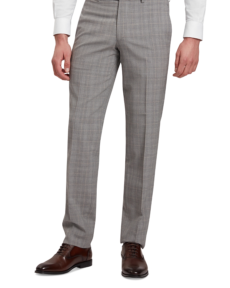 Ted Baker Classic Wool Blend Check Slim Fit Suit Pants In Gray