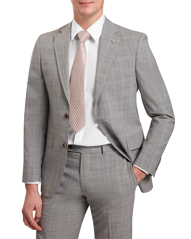 Ted Baker Check Classic Wool Slim Fit Suit Jacket In Animal Print