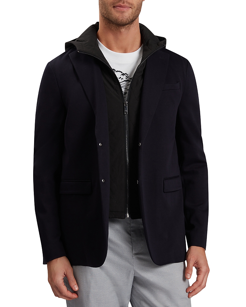 Ted Baker Ashb Jersey Blazer With Hooded Liner In Black