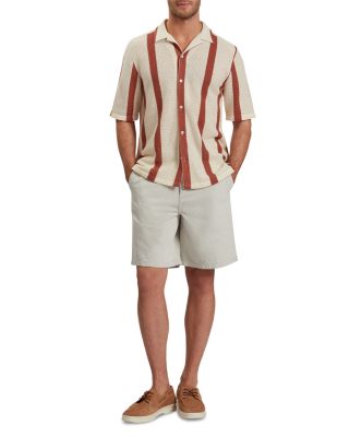 Niks Short Sleeve Striped Crochet Regular Fit Button Down Shirt