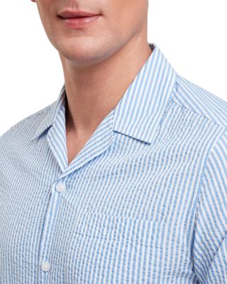 Ellyson Short Sleeve Seersucker Relaxed Fit Button Down Shirt