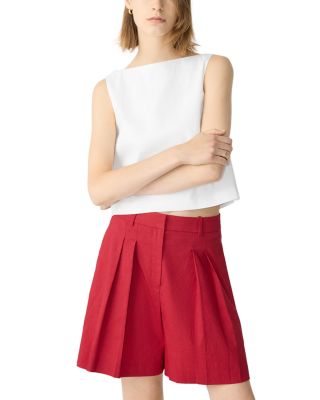 Pleated Linen Shorts