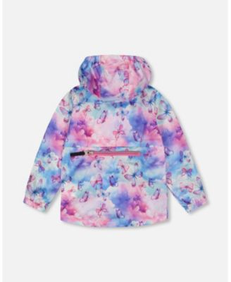 Girls' Printed Butterflies Packable Windbreaker - Big Kid