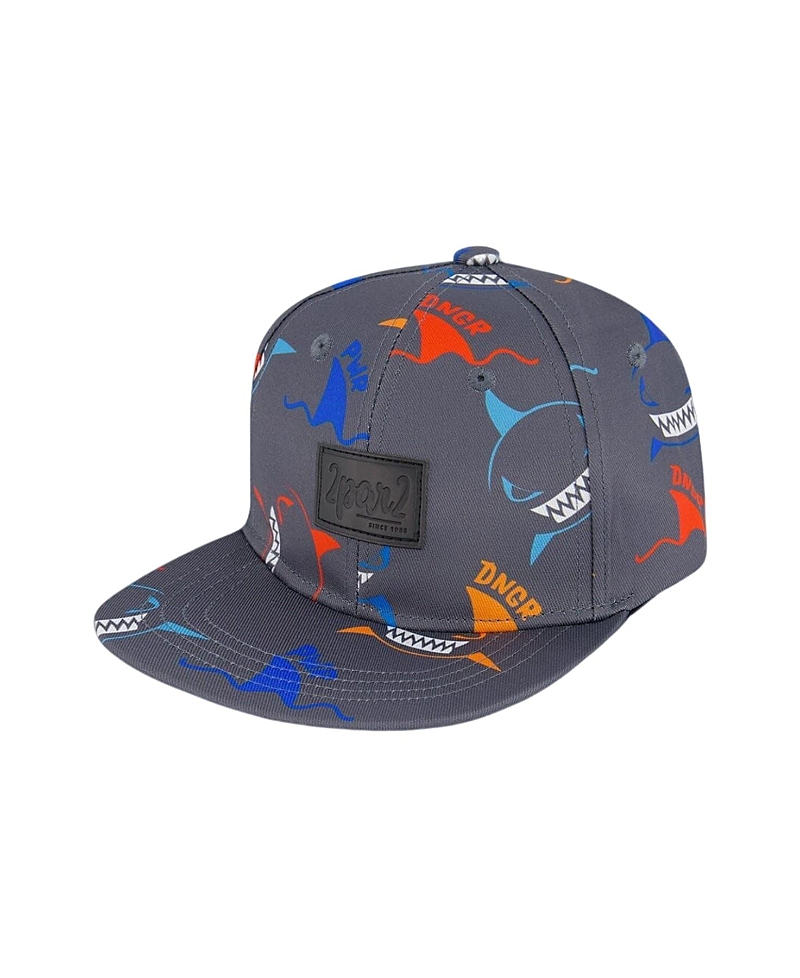 Deux Par Deux Boys' Printed Sharks Cap - Baby
