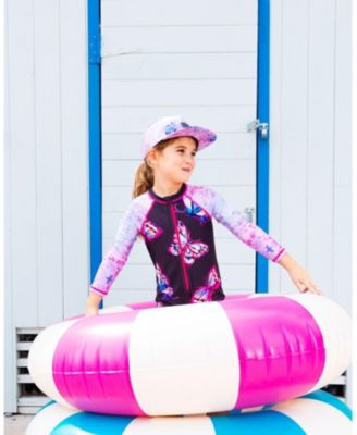 Girls' Printed Long Sleeve One-Piece Rashguard - Little Kid