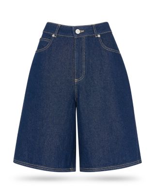 Wide Leg Denim Shorts