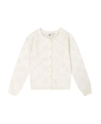 Deux par Deux - Girls' Pointelle Knit Cardigan Sweater - Big Kid