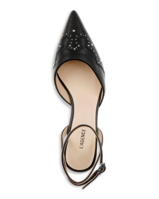 Women's Liana Pointed Toe Stud Detail Kitten Heel Pumps