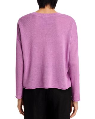 Linen Cotton Cord Crewneck Sweater