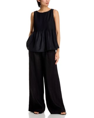 Boat Neck Silk Shell Top 