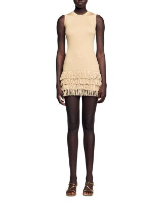 Fringe Trim Mini Dress