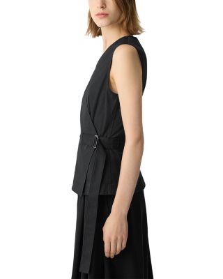 Cotton Stretch Chino Wrap Top