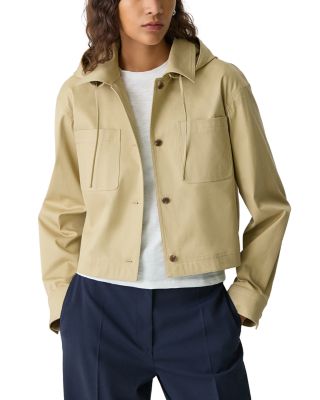 Theory - Cotton Stretch Chino Hooded Cropped Jacket