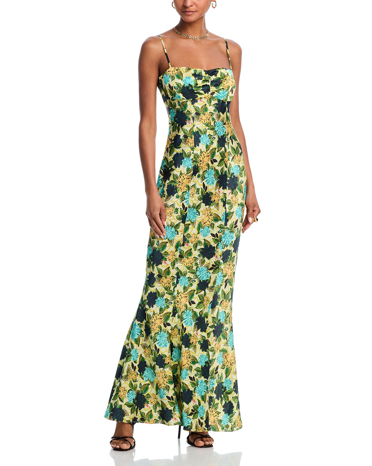 Saloni Renee Long Dress in Lantana