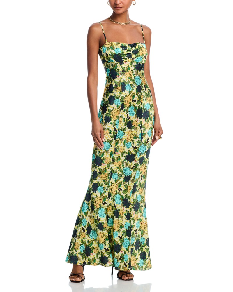 Saloni Renee Long Dress in Lantana