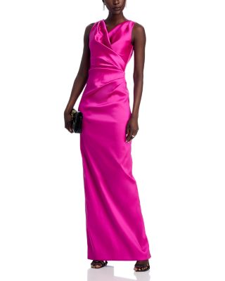  Mikado Criss Cross Bodice Ruched Tank Gown