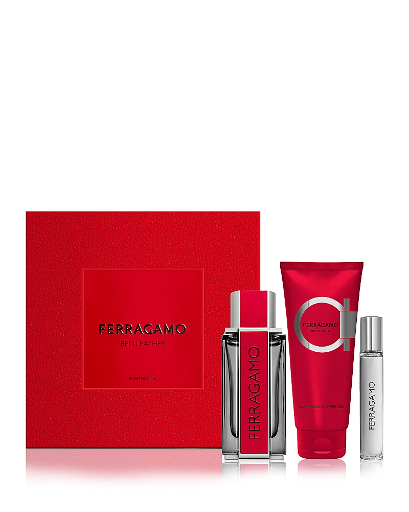 Ferragamo Red Leather Eau De Parfum 3 Piece Gift Set ($166 Value)