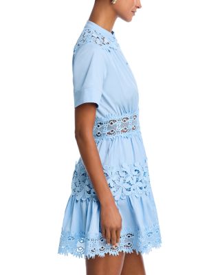 Lace Inset Poplin Shirt Dress - Exclusive