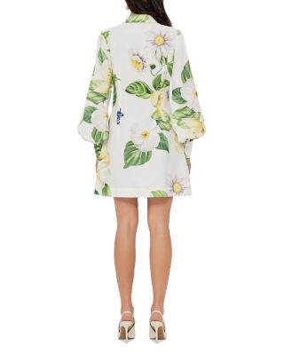 Luminous Linen Blend Mini Dress