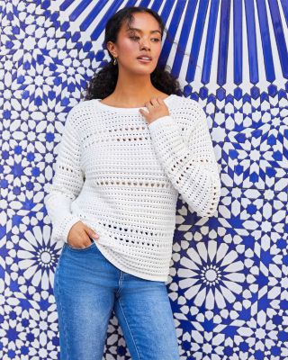 Boatneck Crochet Sweater