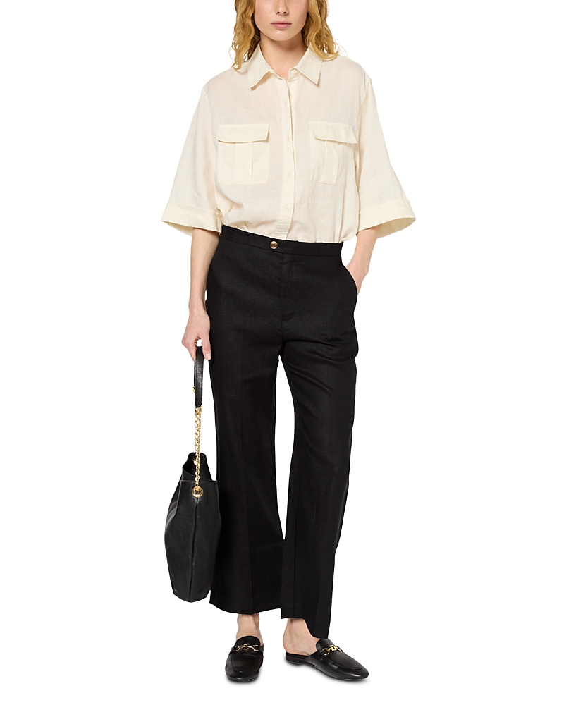 Shop Gerard Darel Lys Linen Trousers In Black