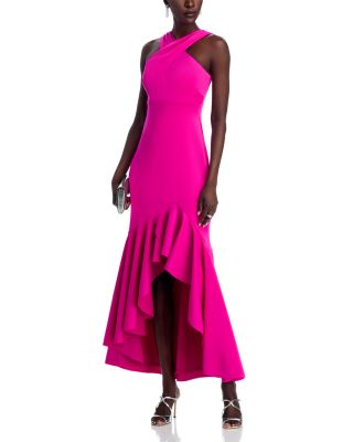 Crisscross Halter High Low Dress