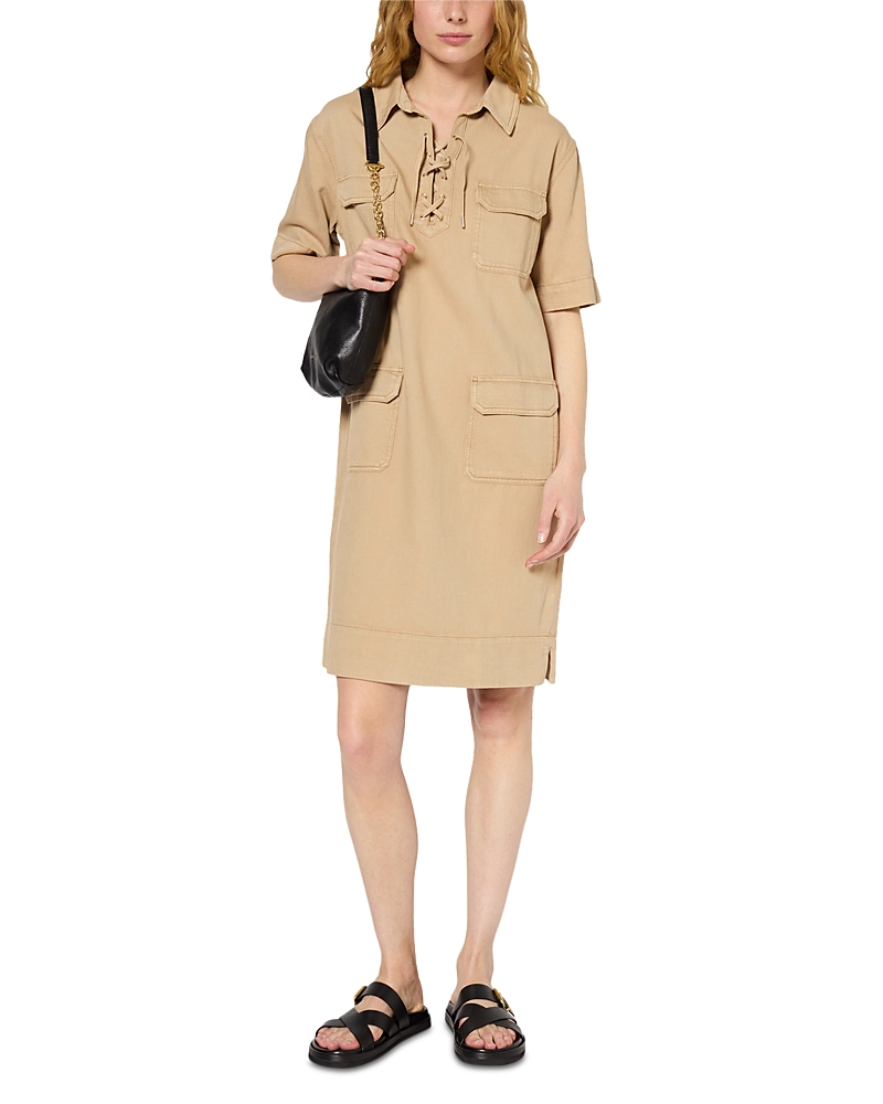 Gerard Darel Pepita Lace Up Cargo Dress