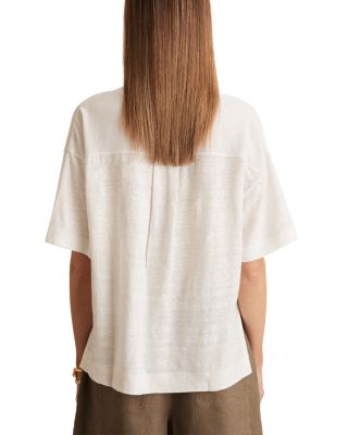 Ember Relaxed V Neck Linen Tee
